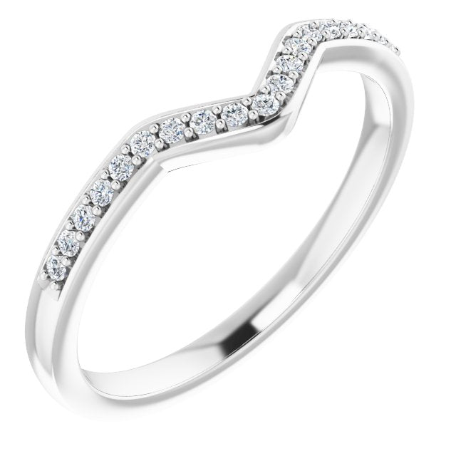 14K White 1/10 CTW Natural Diamond Matching Band