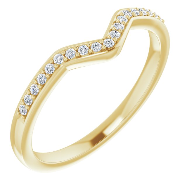 14K Yellow 1/10 CTW Natural Diamond Matching Band