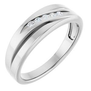 Diamond - Scarlett - Platinum 1/10 CTW Natural Diamond Band
