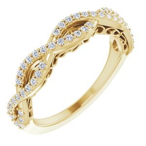 Pave - Asha - 14K Yellow Gold 1/4 CTW Natural Diamond Anniversary Band