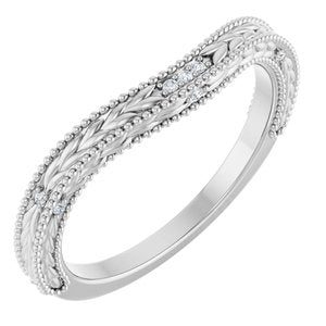Nature - Beatriz - Platinum .03 CTW Lab-Grown Diamond Contour Band
