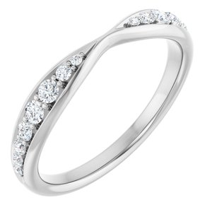 Curved - West - 14K White Gold 1/5 CTW Lab-Grown Diamond Pinched Contour Band