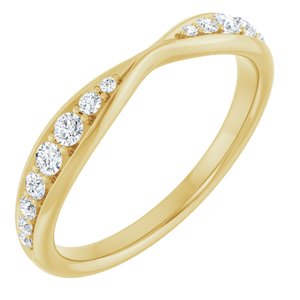 Curved - West - 14K Yellow Gold 1/5 CTW Natural Diamond Pinched Contour Band
