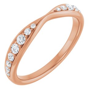 Curved - West - 14K Rose Gold 1/5 CTW Natural Diamond Pinched Contour Band
