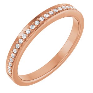 Pave - Lacey - 14K Rose Gold 1/8 CTW Natural Diamond Band