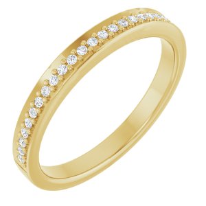 Pave - Lacey - 14K Yellow Gold 1/8 CTW Natural Diamond Band