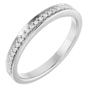 Pave - Lacey - 14K White Gold 1/8 CTW Natural Diamond Band