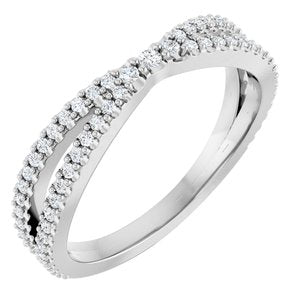 Curved - Paris - 14K White Gold 1/3 CTW Natural Diamond Contour Band