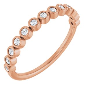 Bezel - Dawna - 14K Rose Gold 1/6 CTW Natural Diamond Anniversary Band