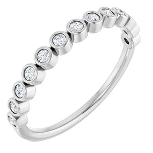 Bezel - Dawna - 14K White Gold 1/6 CTW Natural Diamond Anniversary Band