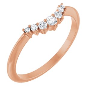 Unique -  Eren - 14K Rose Gold 1/8 CTW Natural Diamond Contour Band