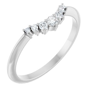 Unique -  Eren - Platinum 1/8 CTW Natural Diamond Contour Band