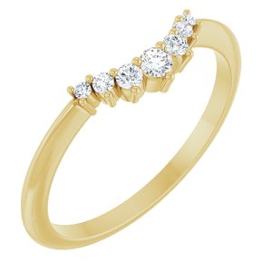 Unique -  Eren - 14K Yellow Gold 1/8 CTW Natural Diamond Contour Band