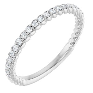 Classic - Mercedes - 14K White Gold 1/5 CTW Natural Diamond Rope Anniversary Band