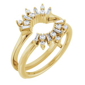 Classic - Lourdes - 14K Yellow Gold 1/3 CTW Lab-Grown Diamond Art Deco Ring Guard