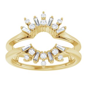 Classic - Lourdes - 14K Yellow Gold 1/3 CTW Lab-Grown Diamond Art Deco Ring Guard