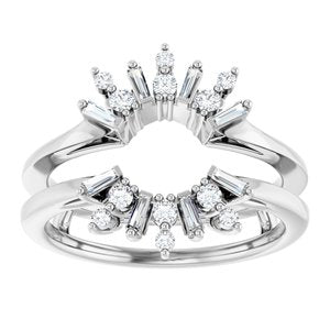 Classic - Lourdes - Platinum 1/3 CTW Lab-Grown Diamond Art Deco Ring Guard