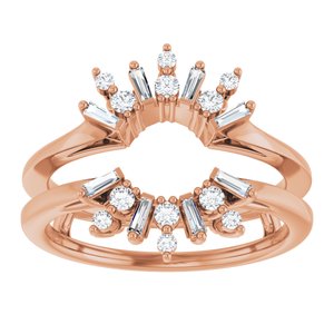 Classic - Lourdes - 14K Rose Gold 1/3 CTW Lab-Grown Diamond Art Deco Ring Guard