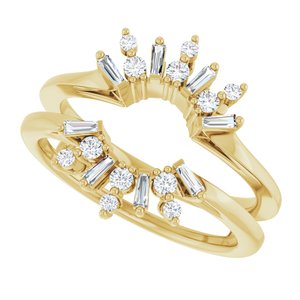 Classic - Lourdes - 14K Yellow Gold 1/3 CTW Lab-Grown Diamond Art Deco Ring Guard