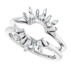 Classic - Lourdes - Platinum 1/3 CTW Lab-Grown Diamond Art Deco Ring Guard