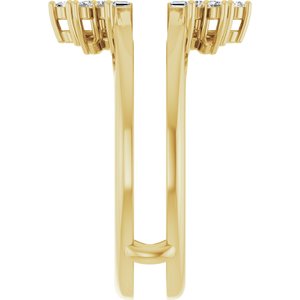 Classic - Lourdes - 14K Yellow Gold 1/3 CTW Lab-Grown Diamond Art Deco Ring Guard