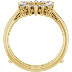 Classic - Lourdes - 14K Yellow Gold 1/3 CTW Natural Diamond Art Deco Baguette Ring Guard