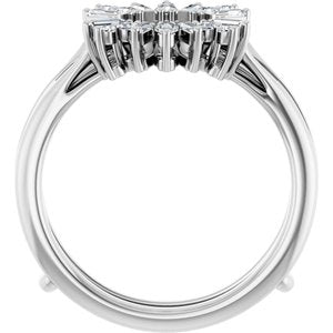 Classic - Lourdes - Platinum 1/3 CTW Natural Diamond Art Deco Baguette Ring Guard