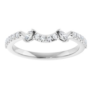 Pave - Gaia - 14K White Gold 1/5 CTW Natural Diamond Matching Band