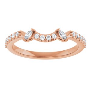 Pave - Gaia - 14K Rose Gold 1/5 CTW Natural Diamond Matching Band