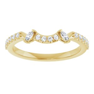 Pave - Gaia - 14K Yellow Gold 1/5 CTW Natural Diamond Matching Band