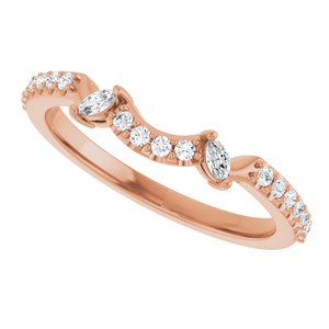 Pave - Gaia - 14K Rose Gold 1/5 CTW Natural Diamond Matching Band