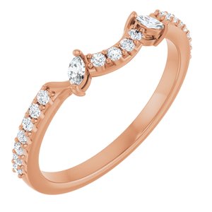 Pave - Gaia - 14K Rose Gold 1/5 CTW Natural Diamond Matching Band