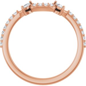 Pave - Gaia - 14K Rose Gold 1/5 CTW Natural Diamond Matching Band