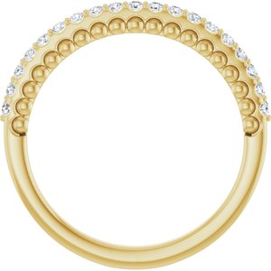 Pave - Indie - 14K Yellow Gold 1/5 CTW Natural Diamond Band