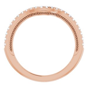 14K Rose 1/5 CTW Natural Diamond Band