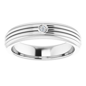 Unique - Sebastian - 14K White Gold .025 CTW Natural Diamond Mens Band