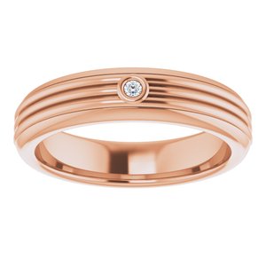 Unique - Sebastian - 14K Rose Gold .025 CTW Natural Diamond Mens Band