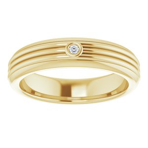 Unique - Sebastian - 14K Yellow Gold .025 CTW Natural Diamond Mens Band