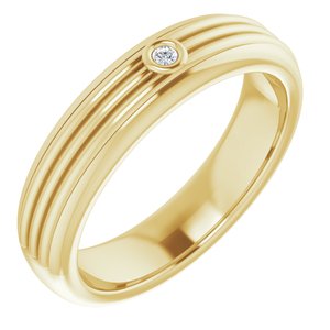 Unique - Sebastian - 14K Yellow Gold .025 CTW Natural Diamond Mens Band