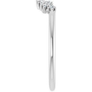 Unique - Hania - 14K White Gold 1/10 CTW Natural Diamond Contour Band