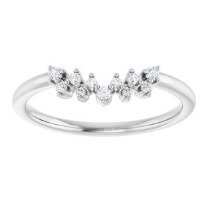 Unique - Hania - 14K White Gold 1/10 CTW Natural Diamond Contour Band