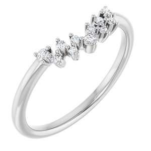 Unique - Hania - 14K White Gold 1/10 CTW Natural Diamond Contour Band