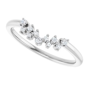 Unique - Hania - 14K White Gold 1/10 CTW Natural Diamond Contour Band
