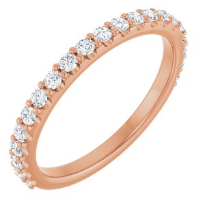 Pave - Ayana - 14K Rose Gold 3/8 CTW Natural Diamond Band for 6 mm Cushion Ring