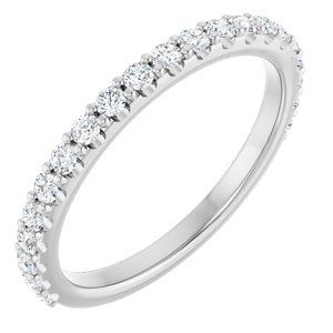 Pave - Ayana - Platinum 3/8 CTW Natural Diamond Band for 6 mm Cushion Ring