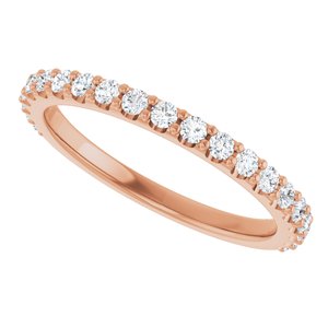 Pave - Ayana - 14K Rose Gold 3/8 CTW Natural Diamond Band for 6 mm Cushion Ring