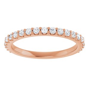 Pave - Ayana - 14K Rose Gold 3/8 CTW Natural Diamond Band for 6 mm Cushion Ring