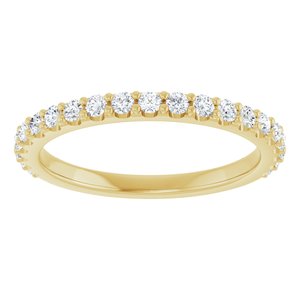 Pave - Ayana - 14K Yellow Gold 3/8 CTW Natural Diamond Band for 6 mm Cushion Ring