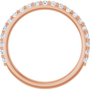 Pave - Ayana - 14K Rose Gold 3/8 CTW Natural Diamond Band for 6 mm Cushion Ring