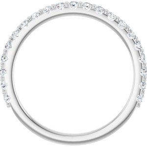 Pave - Ayana - 14K White Gold 3/8 CTW Natural Diamond Band for 6 mm Cushion Ring